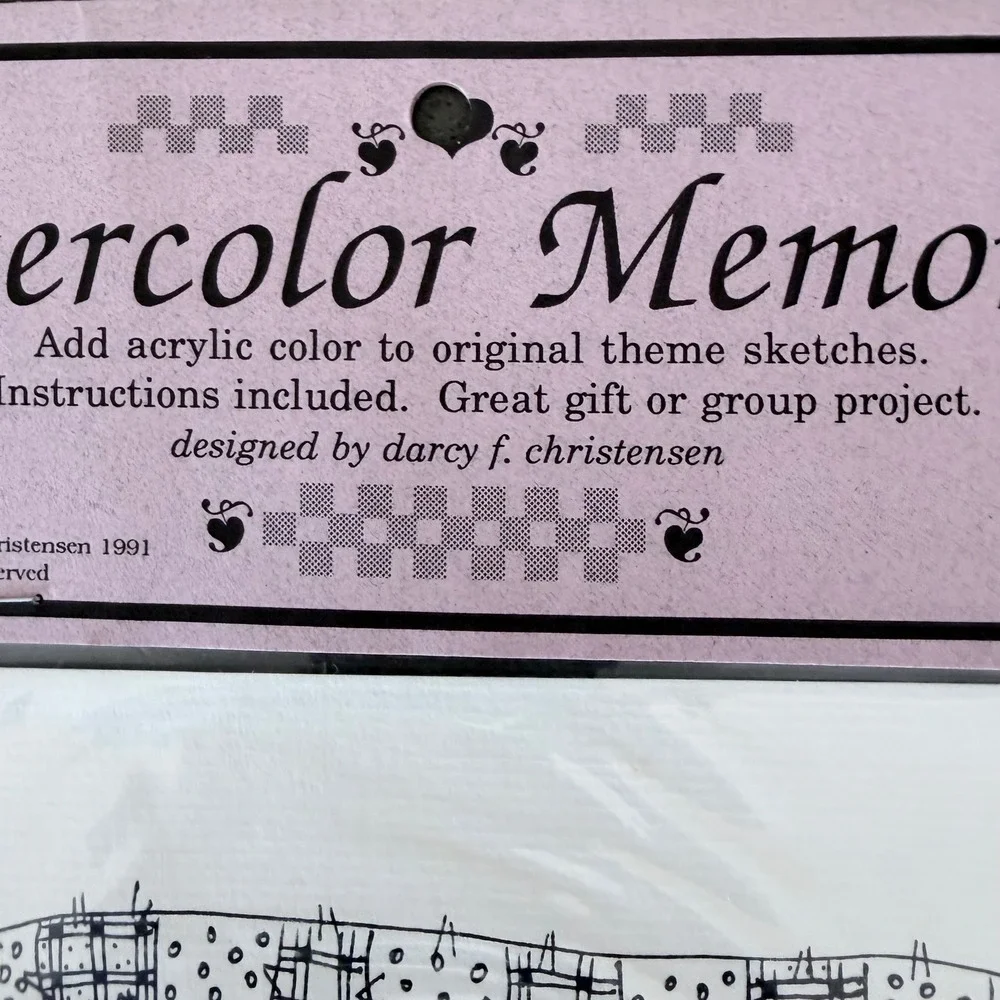 Vintage 1991 Watercolor Memories‎ Scarecrow Theme Sketch Darcy F Christensen NEW